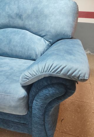 Sofá 2 plazas azul