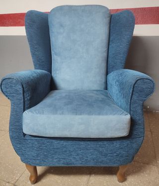 Sofá 2 plazas y sillón azul