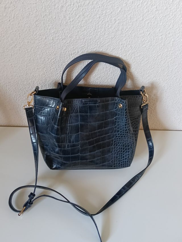 Bolso Cortefiel piel azul