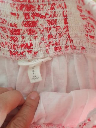 Gonna H&M donna a balze rossa e bianca