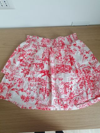 Gonna H&M donna a balze rossa e bianca