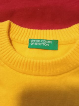 2 maglie da bambino Benetton - Rosse e Gialle