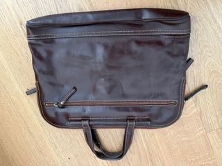 Borsa Zippo in pelle marrone