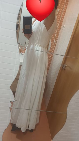 Vestido novia blanco boho
