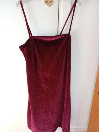 Vestido fiesta terciopelo rojo