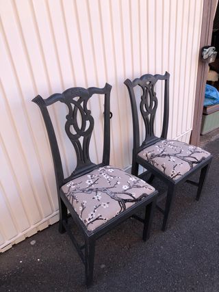 2 sillas estilo clásico - Gris y negro