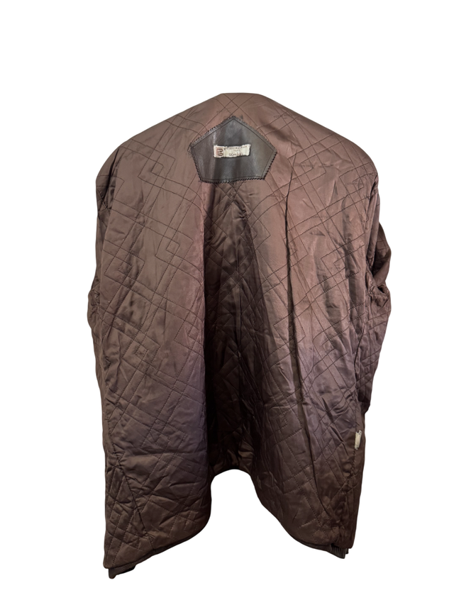 Chaqueta piel cuero marron Pierre Balmain Vintage