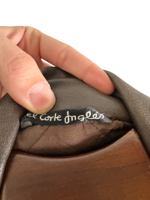 Chaqueta piel cuero marron Pierre Balmain Vintage