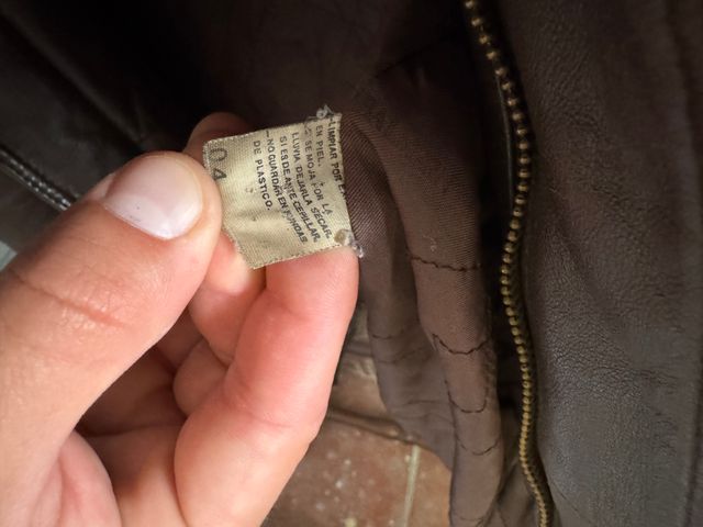 Chaqueta piel cuero marron Pierre Balmain Vintage