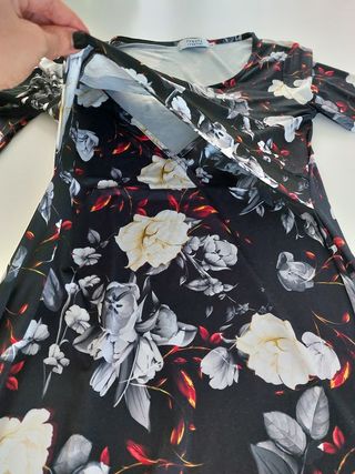 Vestito premaman floreale nero