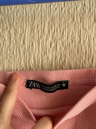 Crop top Zara rosa - Talla S