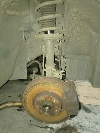 Amortiguador, mangueta, pinza y disco