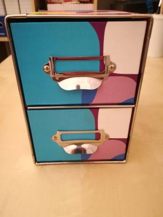 organizer da scrivania in cartone con 2 cassetti