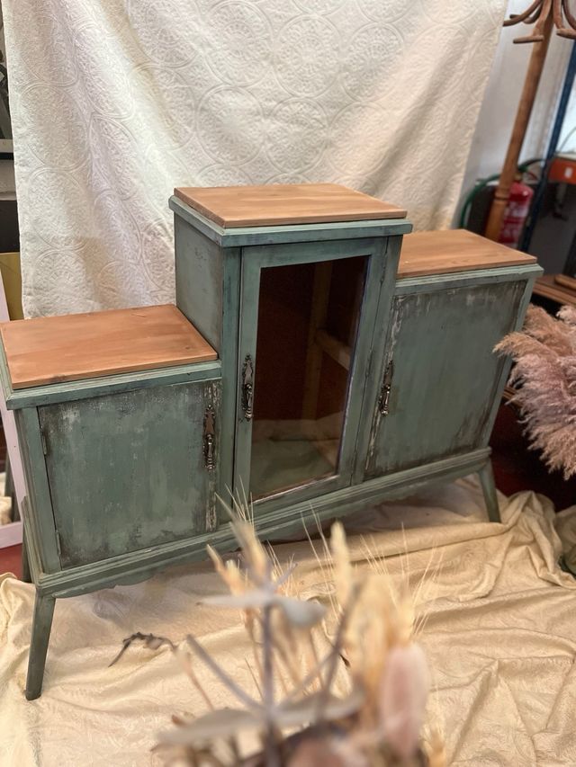 Aparador antiguo verde | Mueble madera