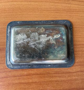 Piccolo vassoio vintage metallo argentato