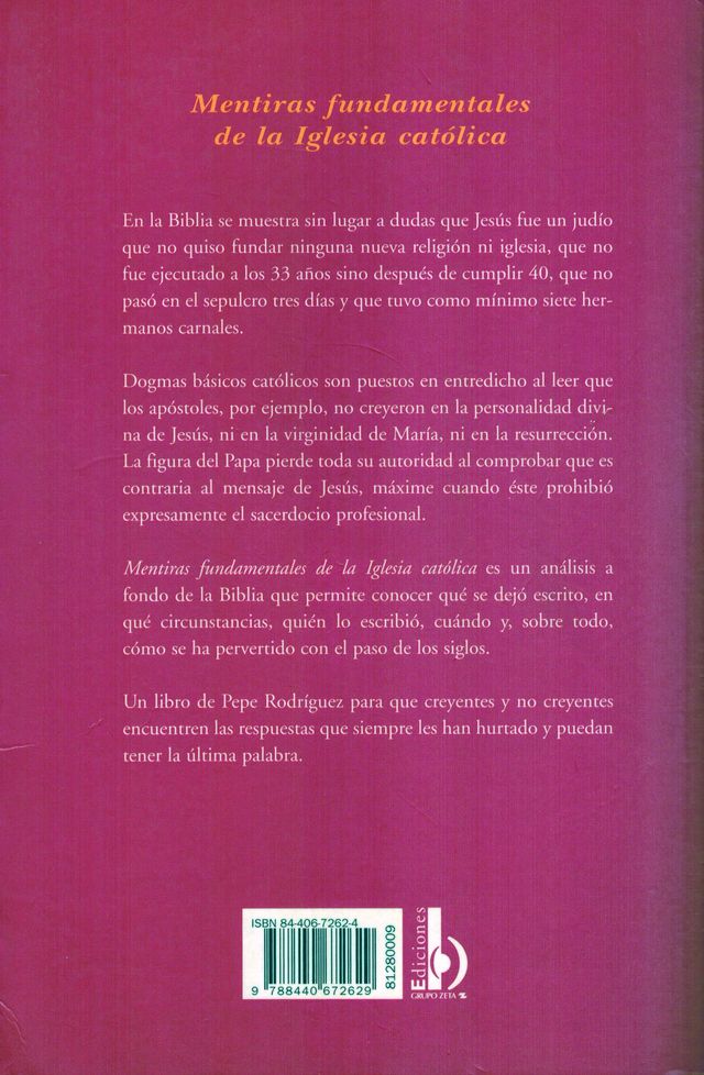 Mentiras fundamentales de la Iglesia Católica