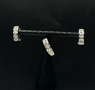 Conjunto de oro blanco 18k con circonitas