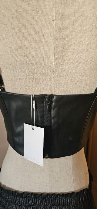 Top negro Bershka polipiel