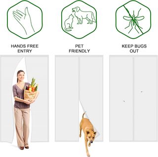 Cortina Mosquitera Magnética 110 x 220 CM  Blanca