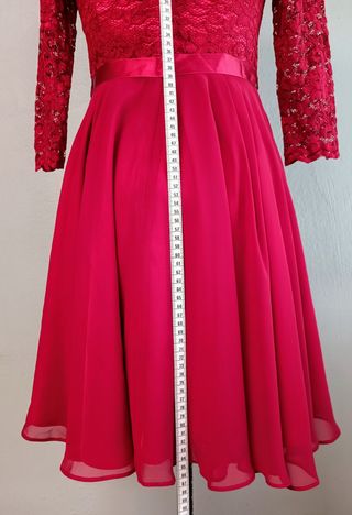 Vestido rojo encaje fiesta