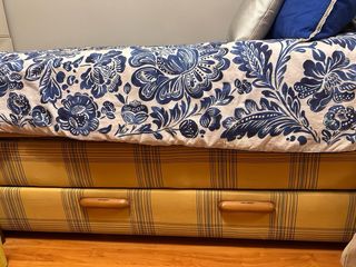 Cama nido con almacenaje - azul, amarillo