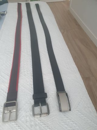 3 cinturones hombre de ellos, 2 piel 95cm - 100cm