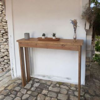 Recibidor de madera artesanal