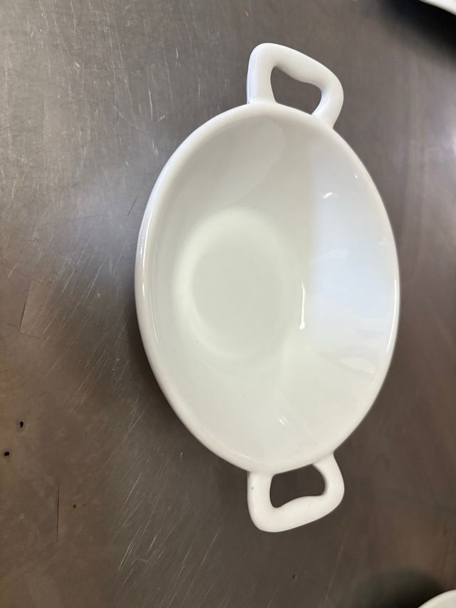 Hosteleria. Set 20 Cazuelas blancas porcelana