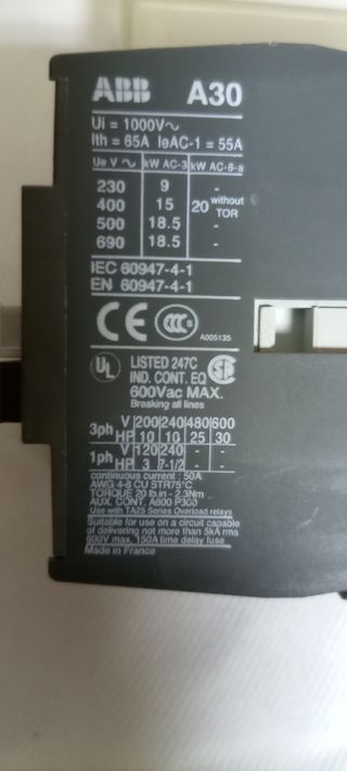 Contactor ABB A30-30-10