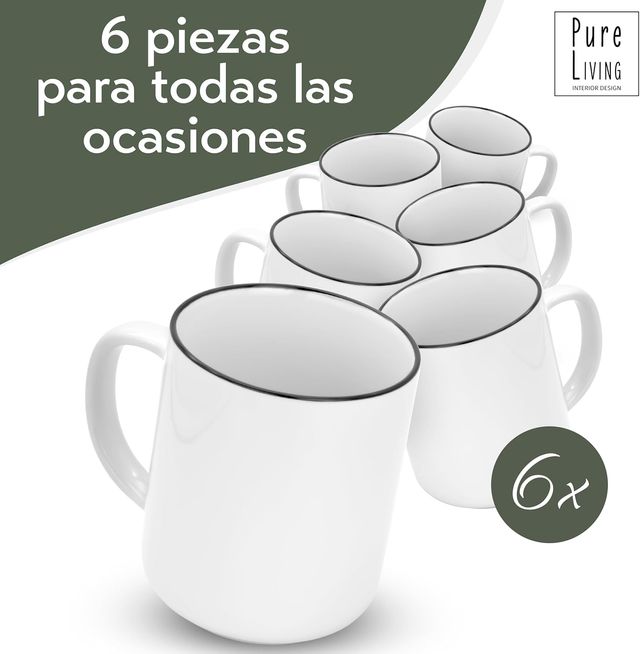 Juego 6 tazas porcelana NUEVAS