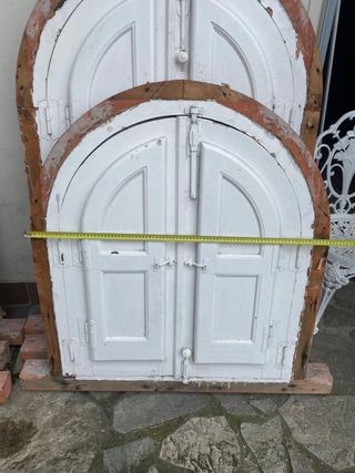 6 ventanas arco madera blancas