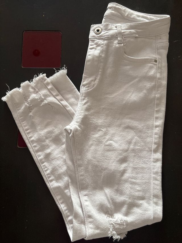 Vaqueros blancos mujer - Talla S