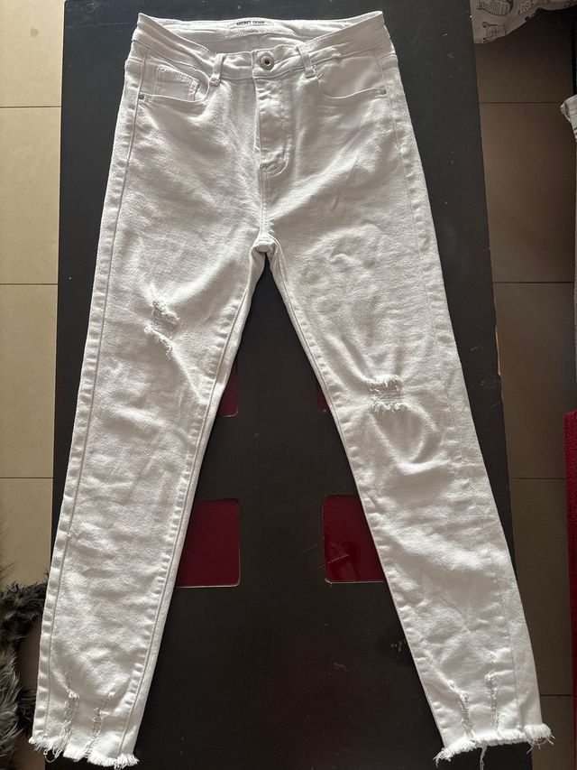 Vaqueros blancos mujer - Talla S