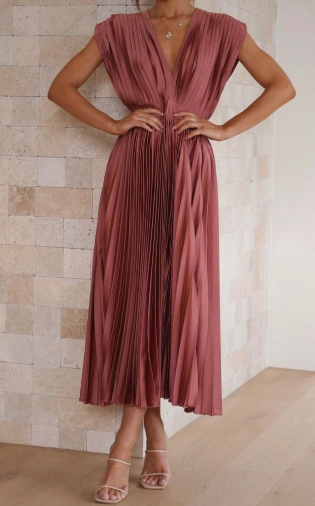 Vestito plissettato rosa - Tg M