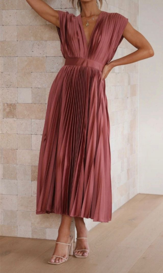 Vestito plissettato rosa - Tg M