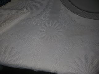 Mantel blanco de lino  - 1 ud. Y 8 servilletas