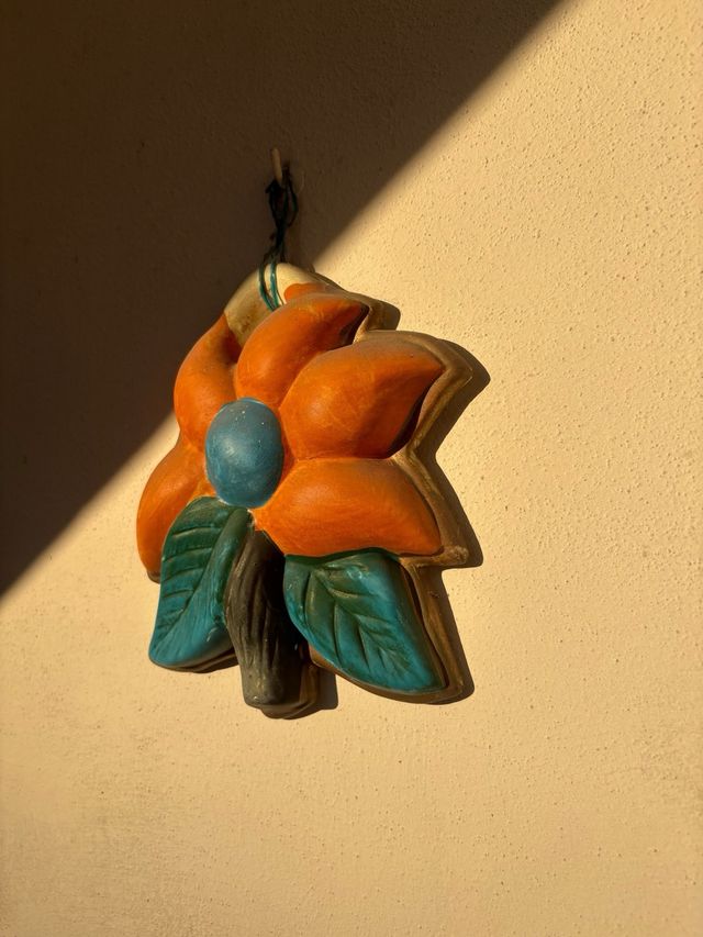 Decoro murale - Fiore terracotta