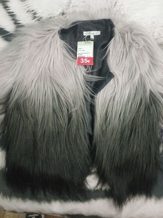 Chaqueta pelo gris-negro, talla L
