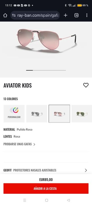 Ray-Ban Aviator pink - gafas niños
