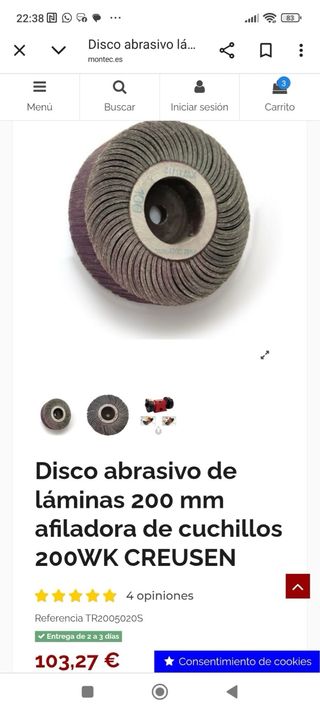 Discos afiladora 200mm Creusen