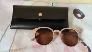 Gafas de Sol mujer niña beige funda