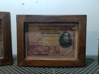 Billete 100 Pesetas enmarcado