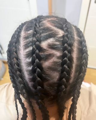 Trenzas pegadas, diseño sin extensiones