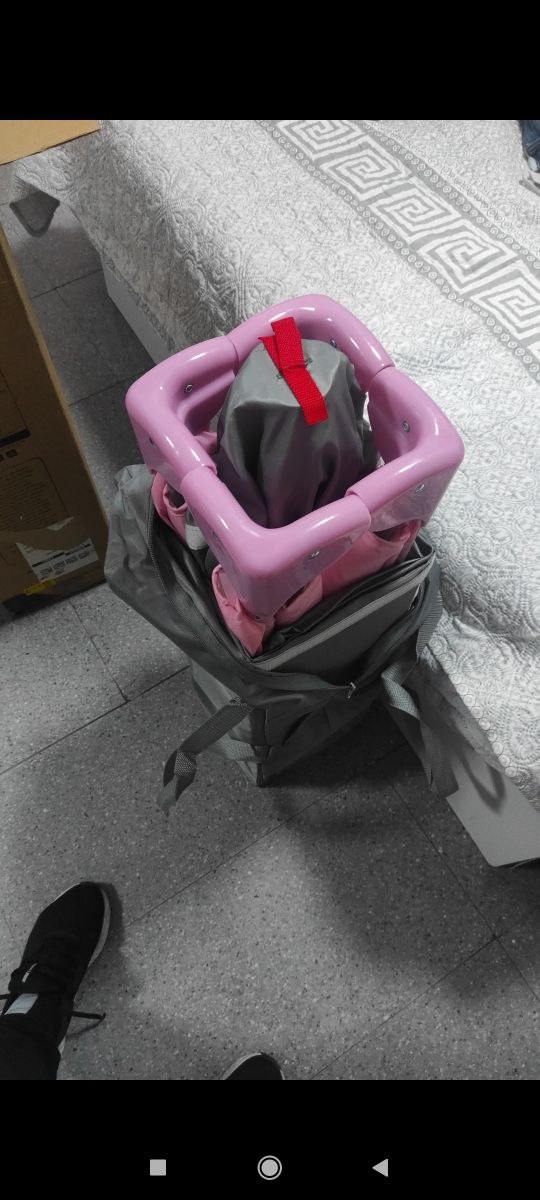 Cuna de viaje rosa bebé