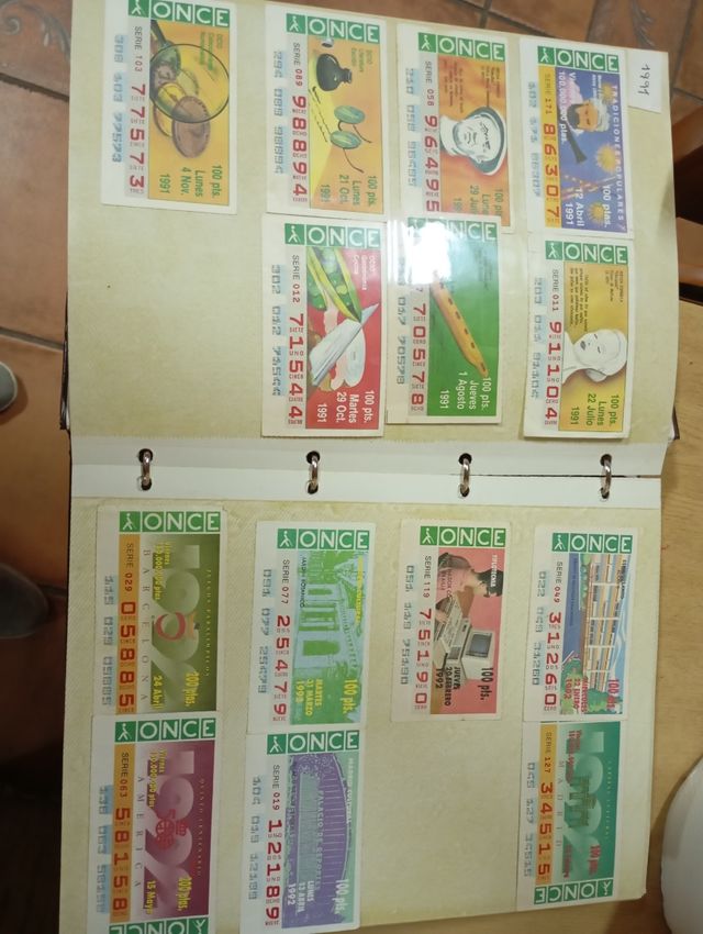 Cupones de Lotería antiguos