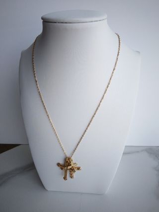 Collar con candado turquesa acero nuevo