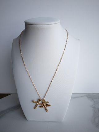 Collar con candado turquesa acero nuevo