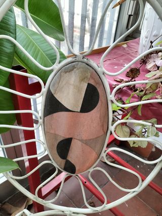 Conjunto mesa sillas farol forja