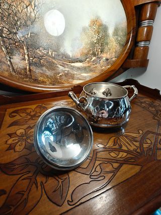 Antique Art Deco Sugar Dish - Silverplate Art Déco