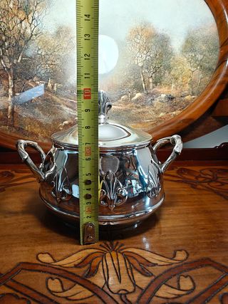 Antique Art Deco Sugar Dish - Silverplate Art Déco